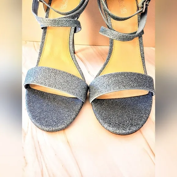 Michael Kors Astrid Glitter Embellished Ankle Strap Sandals – Size 9 (NWOB)