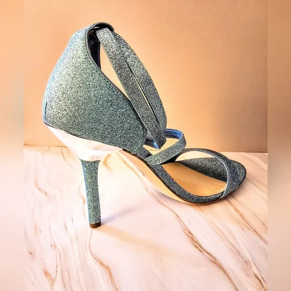 Michael Kors Astrid Glitter Embellished Ankle Strap Sandals – Size 9 (NWOB)