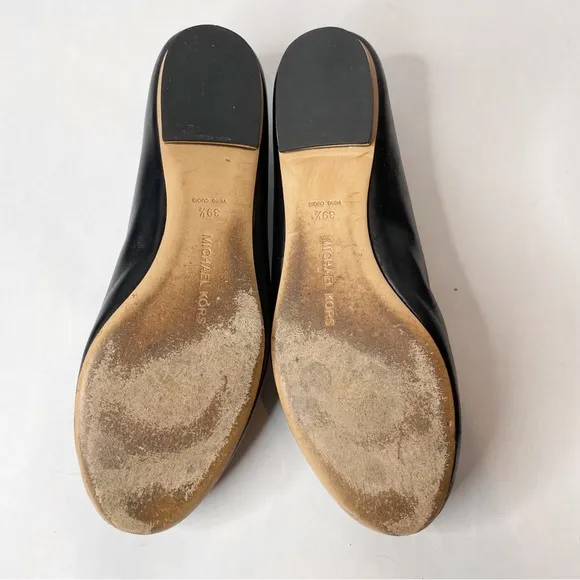 Michael Kors Black Leather Bow Flats