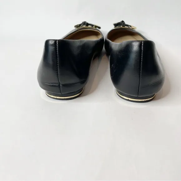 Michael Kors Black Leather Bow Flats