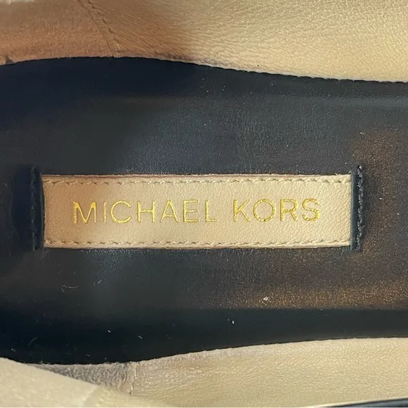 Michael Kors Black Leather Bow Flats
