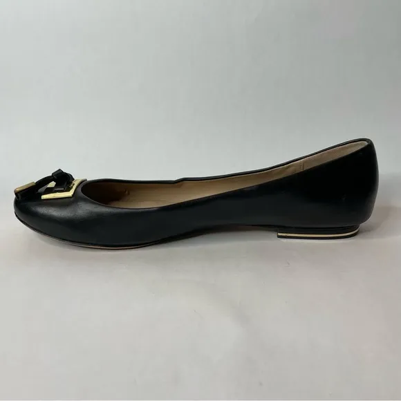 Michael Kors Black Leather Bow Flats