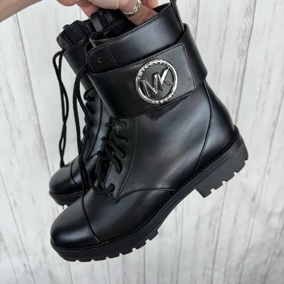 Michael Kors Black Tatum Combat Boots NWOB 7.5
