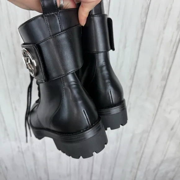 Michael Kors Black Tatum Combat Boots NWOB 7.5