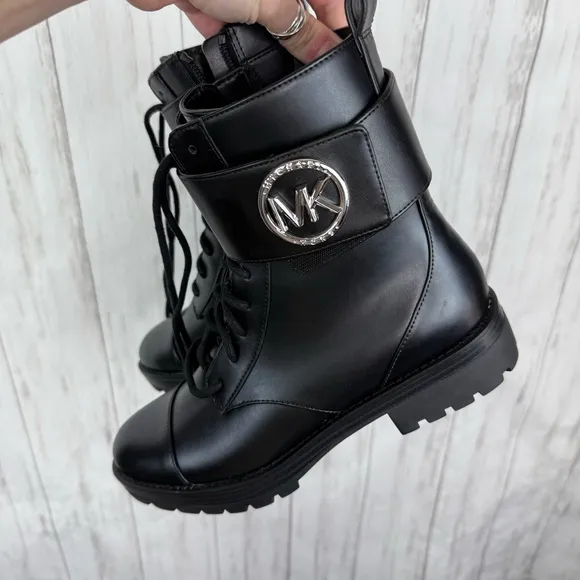Michael Kors Black Tatum Combat Boots NWOB 7.5