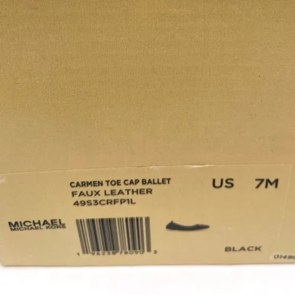 Michael Kors Carmen Toe Cap Ballet Flats Black/Gold