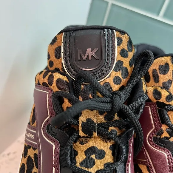 Michael Kors Cheetah Print Olympia Trainer Platform Sneaker HAIRCLIF LTHRSize 9