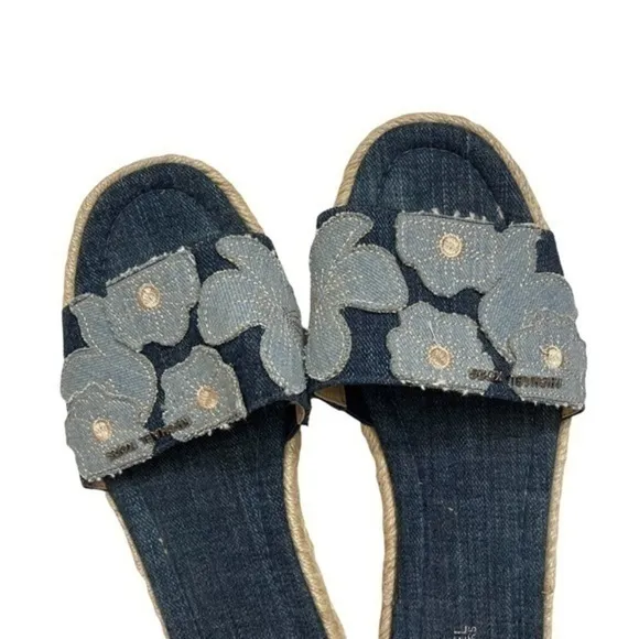 Michael kors denim floral sandals