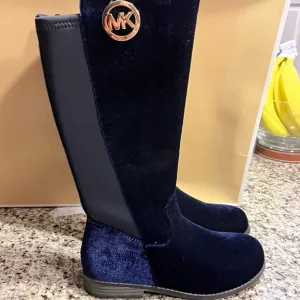 Michael Kors Emma Lily velour boots new navy blue Girls Toddlers Size 5