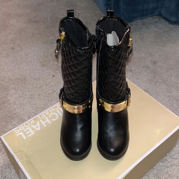 Michael Kors Kendra black boots shoes new Toddlers Girls