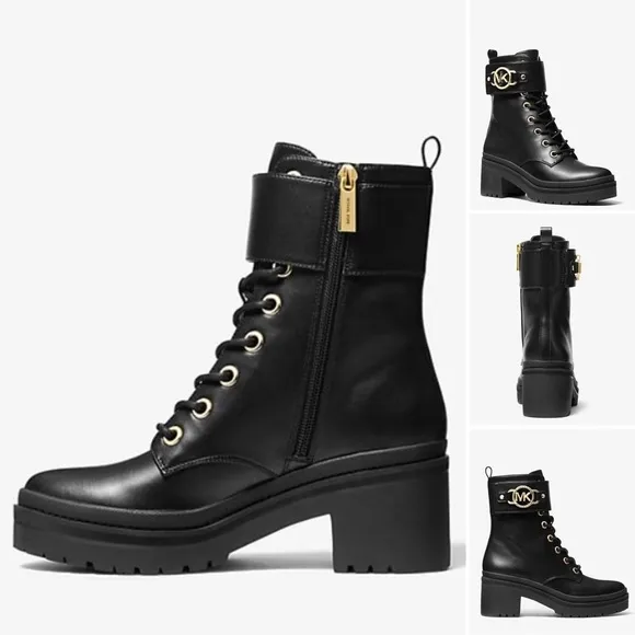 Michael Kors Leather Combat Boots