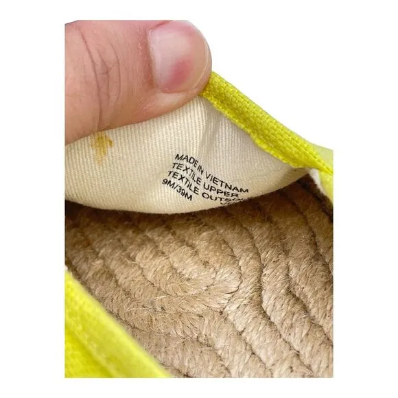 Michael Kors Lenny Espadrille Canvas Yellow Size 9