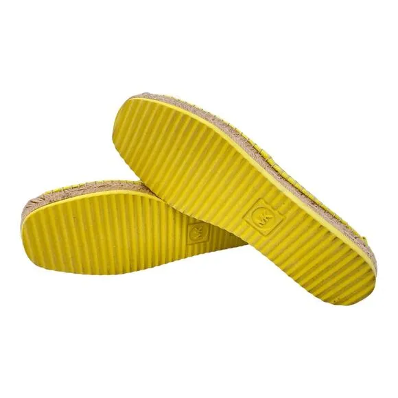 Michael Kors Lenny Espadrille Canvas Yellow Size 9