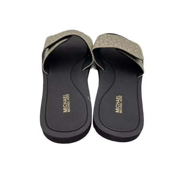 Michael Kors Mk Signature‎ Logo Print Wade Slides Size 10M