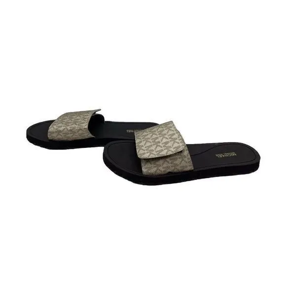 Michael Kors Mk Signature‎ Logo Print Wade Slides Size 10M