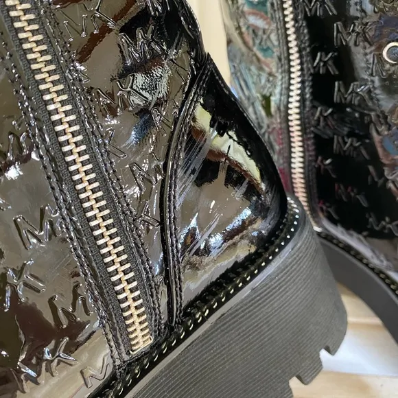 MICHAEL KORS Patent Leather Combat Boots
