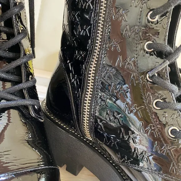 MICHAEL KORS Patent Leather Combat Boots