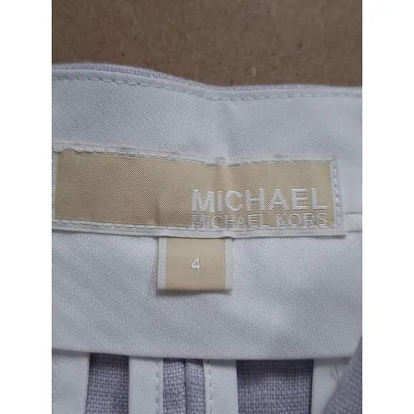 Michael Kors Pleated Shorts in Purple Linen