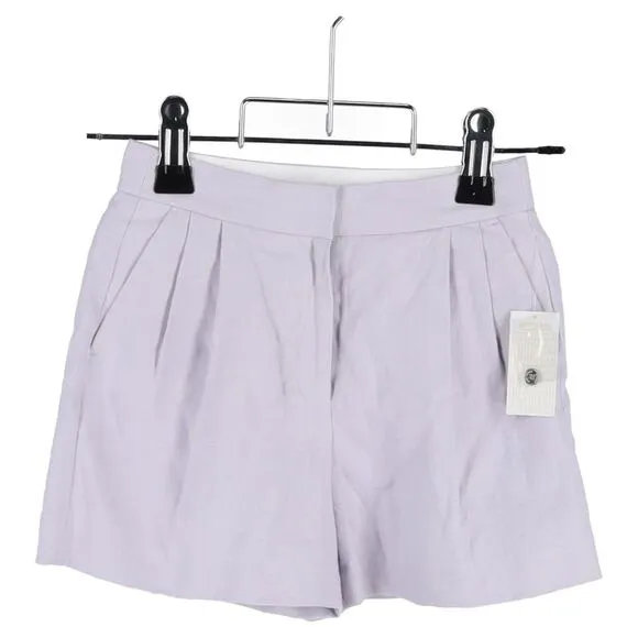 Michael Kors Pleated Shorts in Purple Linen