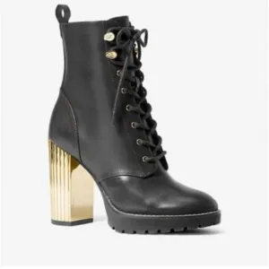 Michael Kors Porter Women’s Leather Ankle Combat &amp; Lace-Up Boots ✨brand new✨