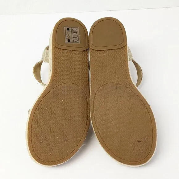 Michael Kors Richie Espadrille Platform Sandals, Pale Gold, Women's 6