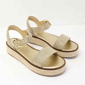 Michael Kors Richie Espadrille Platform Sandals, Pale Gold, Women's 6