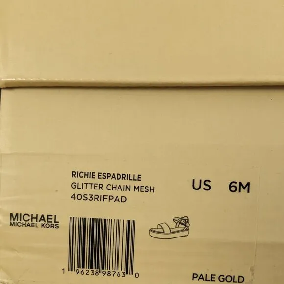 Michael Kors Richie Espadrille Platform Sandals, Pale Gold, Women's 6