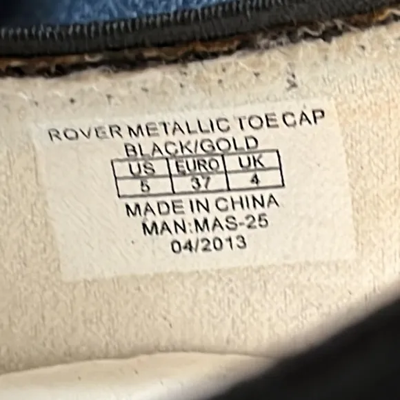 Michael Kors Rover metallic toe cap black leather ballet flats size 5
