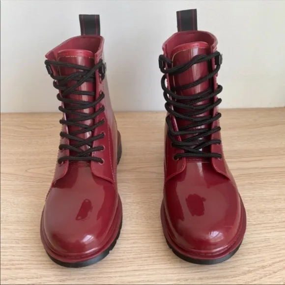 Michael Kors Tavie Rainbootie Burgandy Women- Size 9
