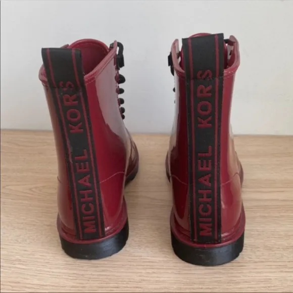 Michael Kors Tavie Rainbootie Burgandy Women- Size 9