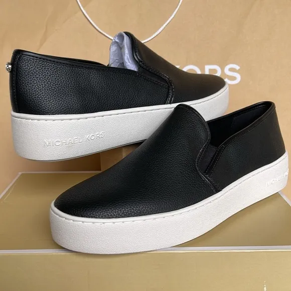 Michael Kors TEDDI SLIP ONTUMBLED FAUX LTHR49T2TEFP1LBlack Platform Sneakers