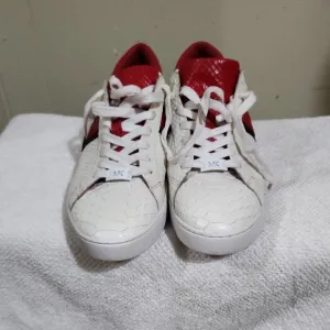 Michael Kors White and Red Low-Top Sneakers Sporty Design