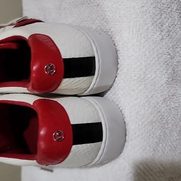 Michael Kors White and Red Low-Top Sneakers Sporty Design