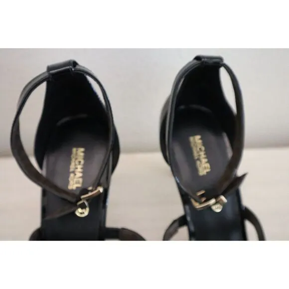 Michael Kors Women's Sz 9.5M Black Koda Ankle Strap Dress Sandals