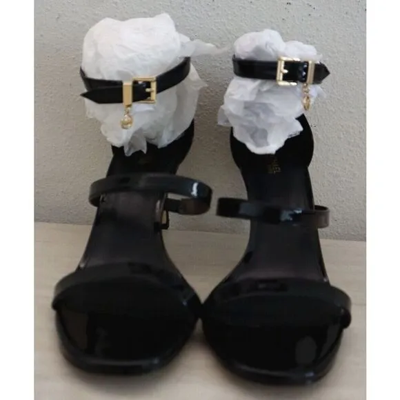 Michael Kors Women's Sz 9.5M Black Koda Ankle Strap Dress Sandals