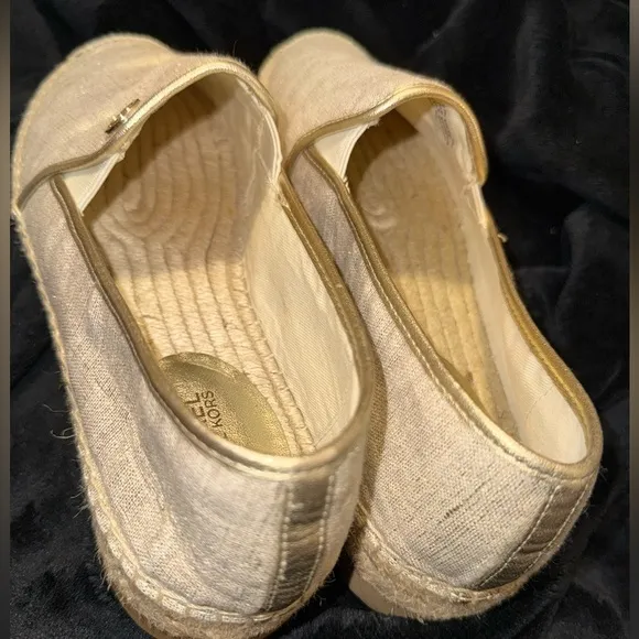 MICHAEL Michael Kors Gold Espadrilles with Shimmer Finish