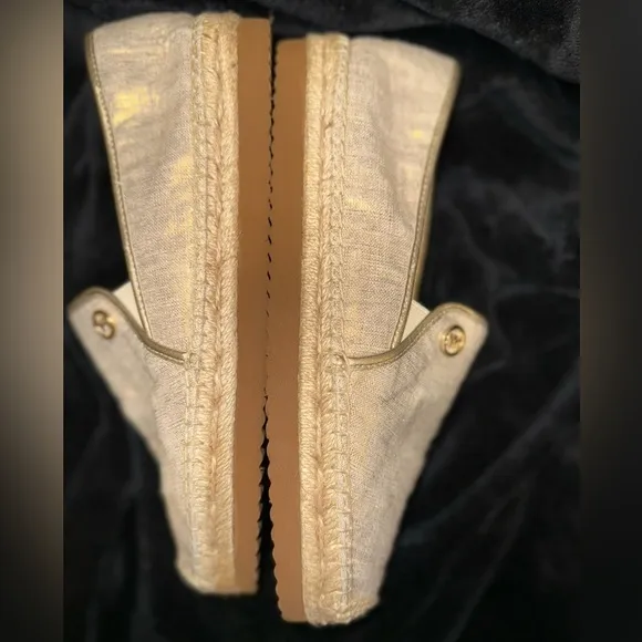 MICHAEL Michael Kors Gold Espadrilles with Shimmer Finish