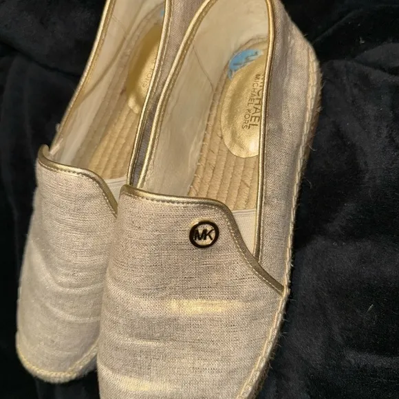 MICHAEL Michael Kors Gold Espadrilles with Shimmer Finish
