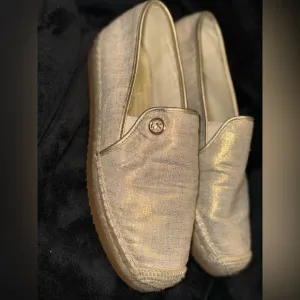 MICHAEL Michael Kors Gold Espadrilles with Shimmer Finish