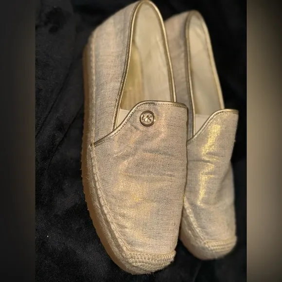 MICHAEL Michael Kors Gold Espadrilles with Shimmer Finish