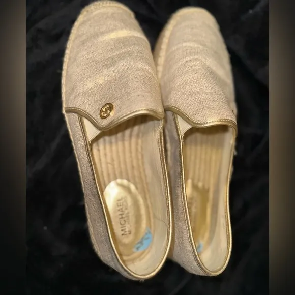 MICHAEL Michael Kors Gold Espadrilles with Shimmer Finish