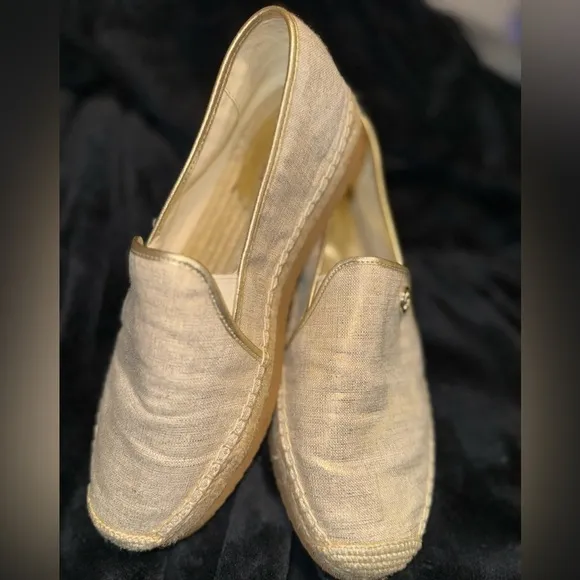 MICHAEL Michael Kors Gold Espadrilles with Shimmer Finish