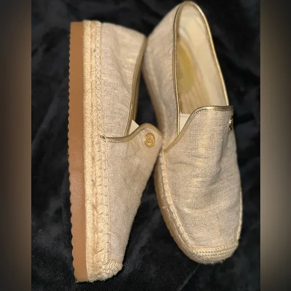 MICHAEL Michael Kors Gold Espadrilles with Shimmer Finish