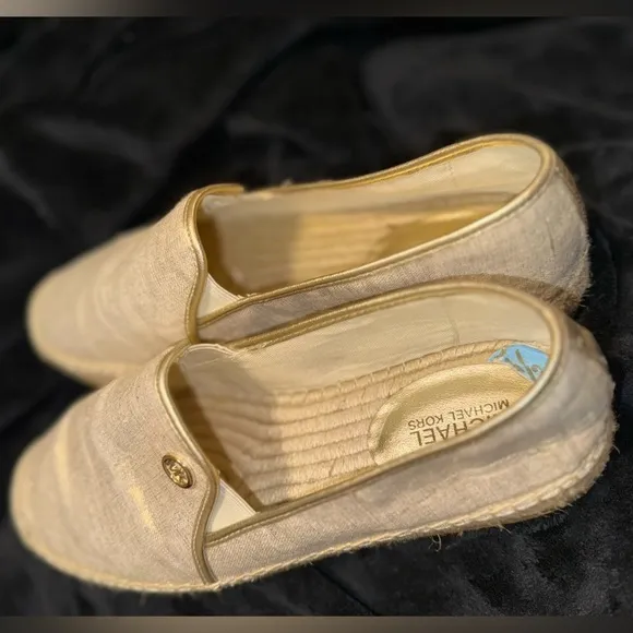 MICHAEL Michael Kors Gold Espadrilles with Shimmer Finish