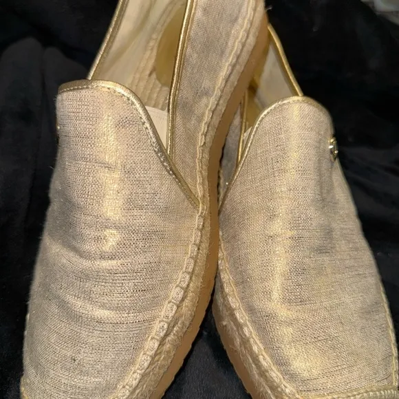 MICHAEL Michael Kors Gold Espadrilles with Shimmer Finish