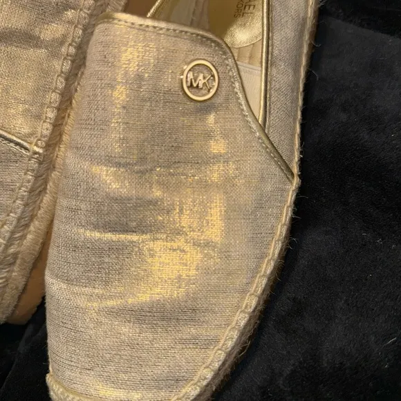 MICHAEL Michael Kors Gold Espadrilles with Shimmer Finish