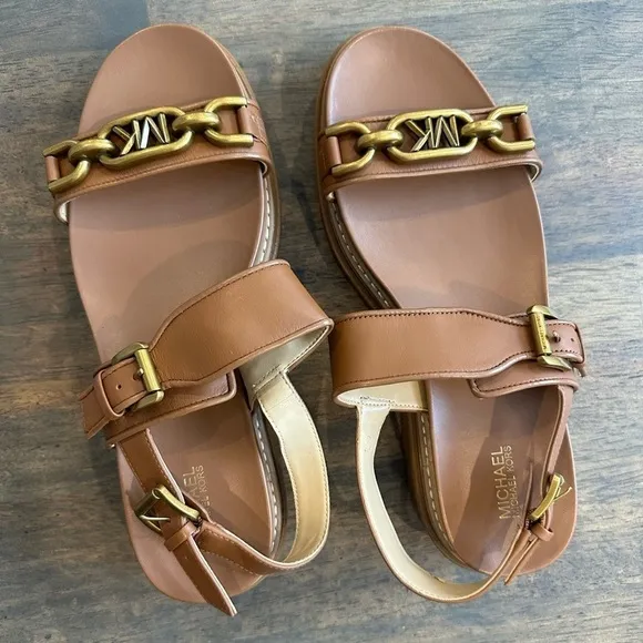 MICHAEL Michael Kors Kailey Leather Lug Heel Brown