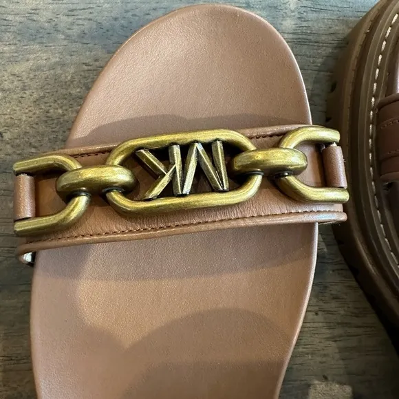 MICHAEL Michael Kors Kailey Leather Lug Heel Brown