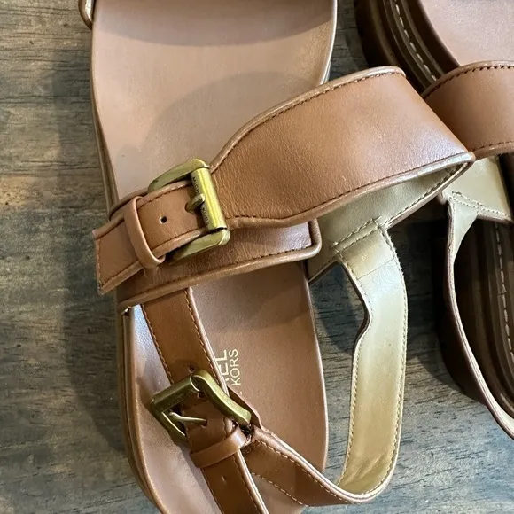 MICHAEL Michael Kors Kailey Leather Lug Heel Brown