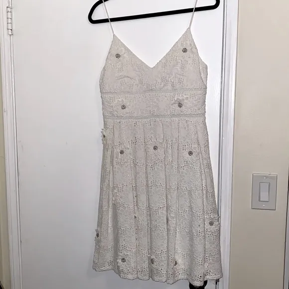 MICHAEL MICHAEL KORSFloral Appliqué Lace Cotton Dress